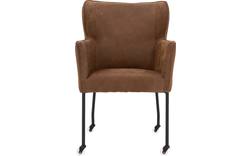 Goossens excellent eetkamerstoel leogang bruin leer - 8196134-02