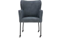 Goossens excellent eetkamerstoel leogang blauw leer - 8196139-02