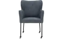 Goossens excellent eetkamerstoel leogang blauw leer - 8196139-02