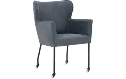 Goossens excellent eetkamerstoel leogang blauw leer - 8196139-02