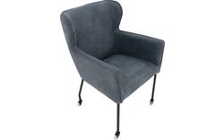 Goossens excellent eetkamerstoel leogang blauw leer - 8196139-02