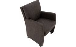 Goossens eetkamerstoel leen grijs microvezel - 8196142-02