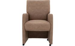 Goossens eetkamerstoel leen bruin micro leer - 8196144-02