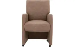 Goossens eetkamerstoel leen bruin micro leer - 8196144-02