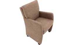 Goossens eetkamerstoel leen bruin micro leer - 8196144-02