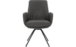 Goossens excellent eetkamerstoel mabach grijs leer - 8202454-02