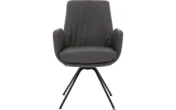Goossens excellent eetkamerstoel mabach grijs leer - 8202454-02