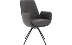 Goossens excellent eetkamerstoel mabach grijs leer - 8202454-02