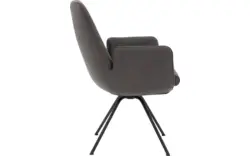 Goossens excellent eetkamerstoel mabach grijs leer - 8202454-02