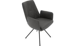 Goossens excellent eetkamerstoel mabach grijs leer - 8202454-02