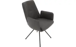Goossens excellent eetkamerstoel mabach grijs leer - 8202454-02