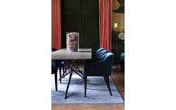 Goossens eetkamerstoel peda blauw stof - 8195972-02