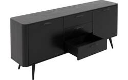 Goossens dressoir bjarte zwart eiken - 8203405-01