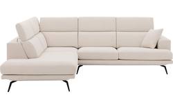 Goossens hoekbank viggo wit stof - 8203579-02