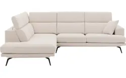 Goossens hoekbank viggo wit stof - 8203579-01