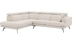 Goossens hoekbank viggo wit stof - 8203579-01