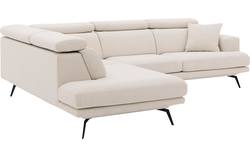Goossens hoekbank viggo wit stof - 8203579-01
