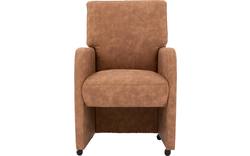 Goossens eetkamerstoel leen bruin microvezel - 8203896-01