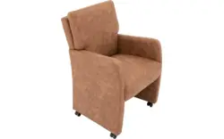 Goossens eetkamerstoel leen bruin microvezel - 8203896-01