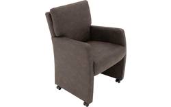 Goossens eetkamerstoel leen bruin micro leer - 8204048-01