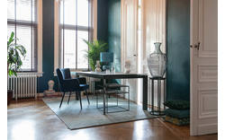 Goossens eetkamerstoel rob blauw stof - 8204474-02