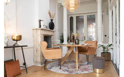 Goossens excellent eetkamerstoel leogang bruin leer - 8204475-01