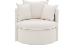 Goossens fauteuil bonne wit stof - 8205027-B-02