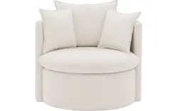 Goossens fauteuil bonne wit stof - 8205027-B-02