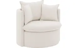 Goossens fauteuil bonne wit stof - 8205027-B-02