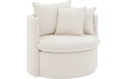 Goossens fauteuil bonne wit stof - 8205027-B-02