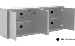 Goossens dressoir barcelona zwart eiken - 8190158-02