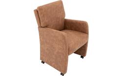 Goossens eetkamerstoel leen bruin microvezel - 8210233-01