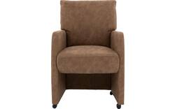 Goossens eetkamerstoel leen bruin microvezel - 8210237-02