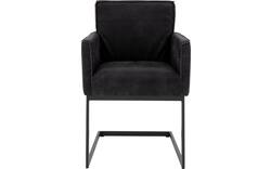 Goossens excellent eetkamerstoel tom zwart leer - 8210519-01