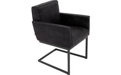 Goossens excellent eetkamerstoel tom zwart leer - 8210519-01