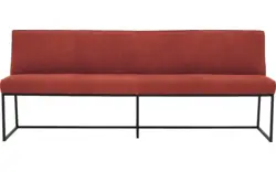 Goossens excellent eetkamerbank tom rood leer - 8210562-02