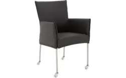 Goossens eetkamerstoel funk grijs leer - 8210584-01