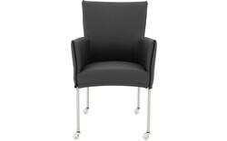 Goossens eetkamerstoel funk grijs leer - 8210584-01