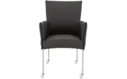 Goossens eetkamerstoel funk grijs leer - 8210584-01