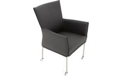 Goossens eetkamerstoel funk grijs leer - 8210584-01