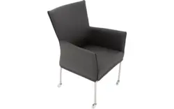 Goossens eetkamerstoel funk grijs leer - 8210584-01