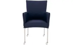 Goossens eetkamerstoel funk blauw leer - 8210585-01