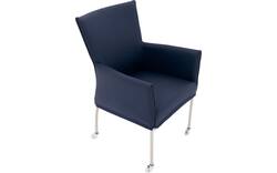 Goossens eetkamerstoel funk blauw leer - 8210585-01