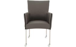 Goossens eetkamerstoel funk grijs leer - 8210588-01