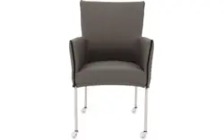 Goossens eetkamerstoel funk grijs leer - 8210588-01