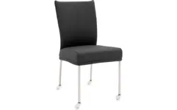 Goossens eetkamerstoel funk grijs leer - 8210591-01