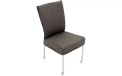 Goossens eetkamerstoel funk grijs leer - 8210595-02
