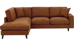 Goossens hoekbank jonas bruin micro leer - 8210609-01