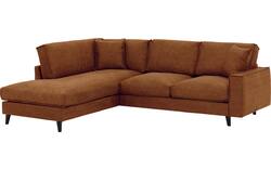Goossens hoekbank jonas bruin micro leer - 8210609-02