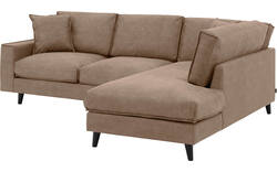 Goossens hoekbank jonas bruin micro leer - 8210611-01-gespiegeld